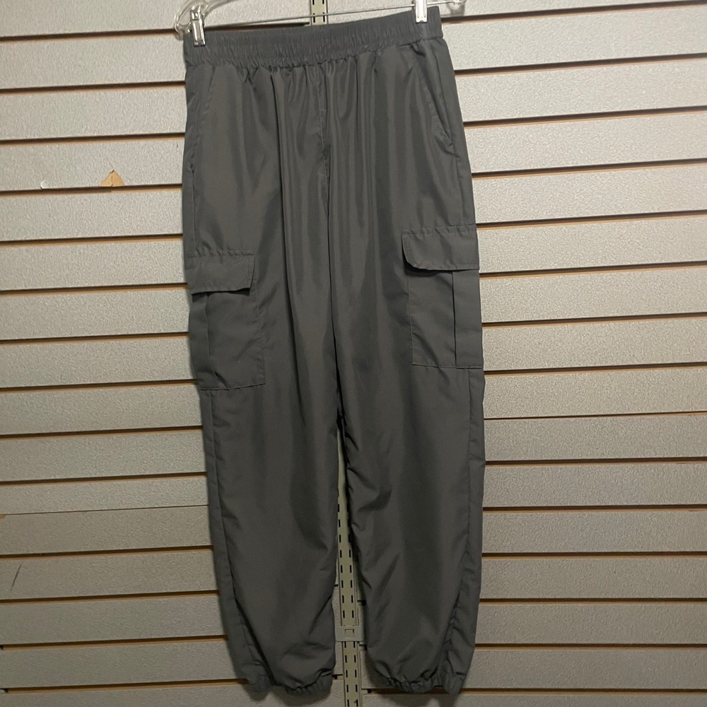 Gray Cargo Jogger Scrub Pants Elastic Waist Lightweight Streetwear XXL Charcoal